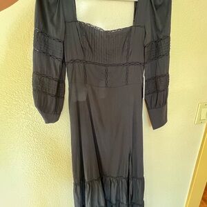 Reformation Black Long Sleeve Dress